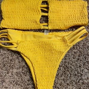 zaful yellow swimsuit